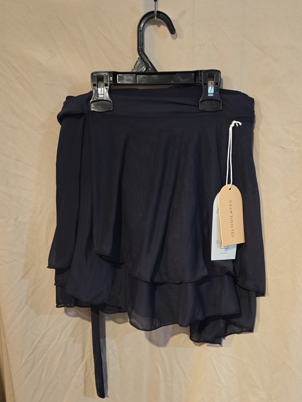 Bloom Pilates Black Asymmetrical Layered Skirt